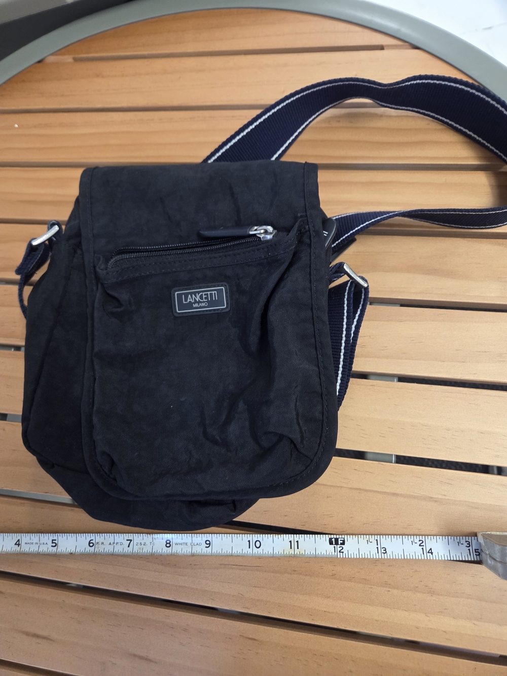 Lancetti Black Messenger Crossbody Bag for Men